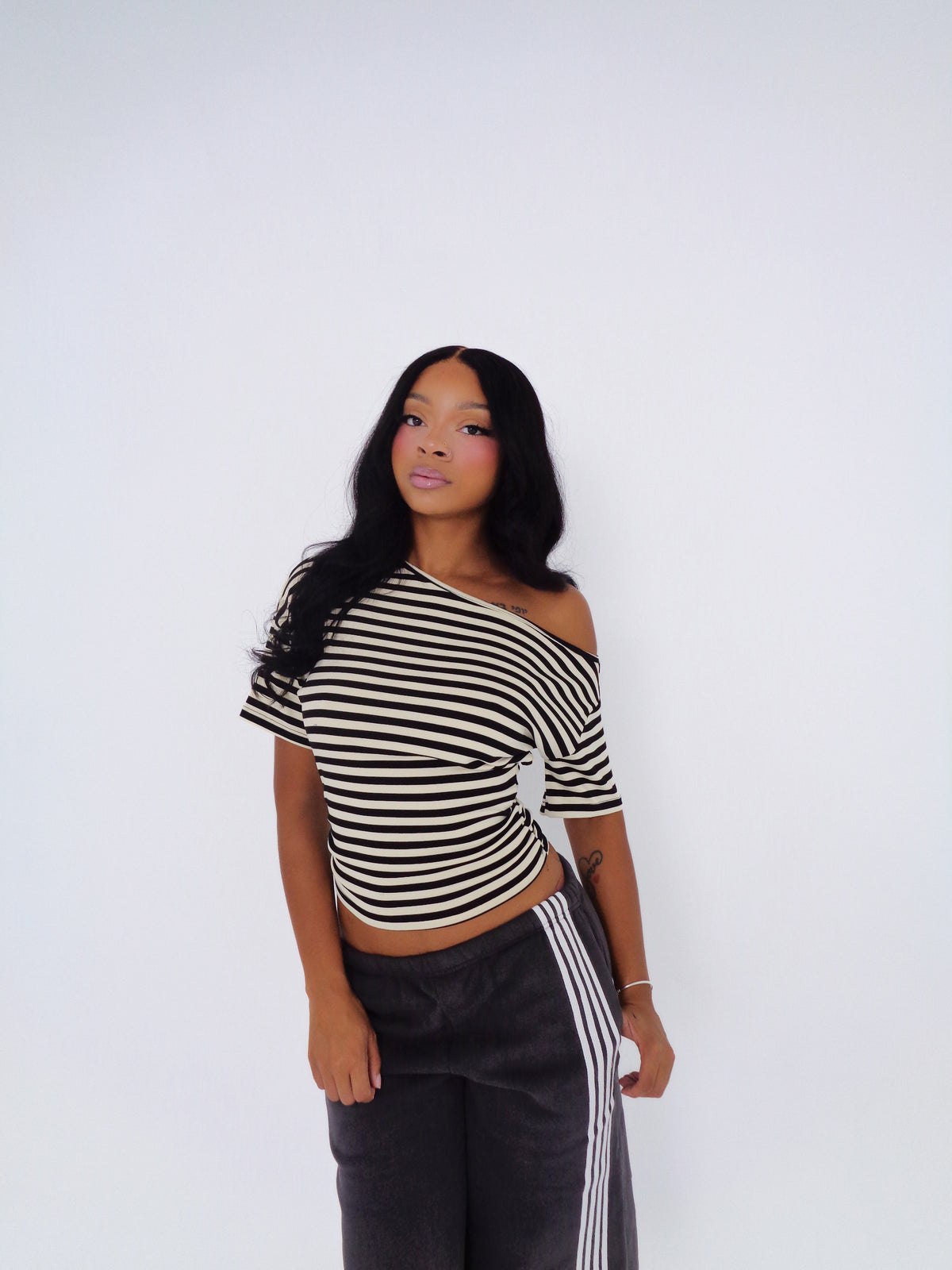 Cinched Waist Off Shoulder Top
