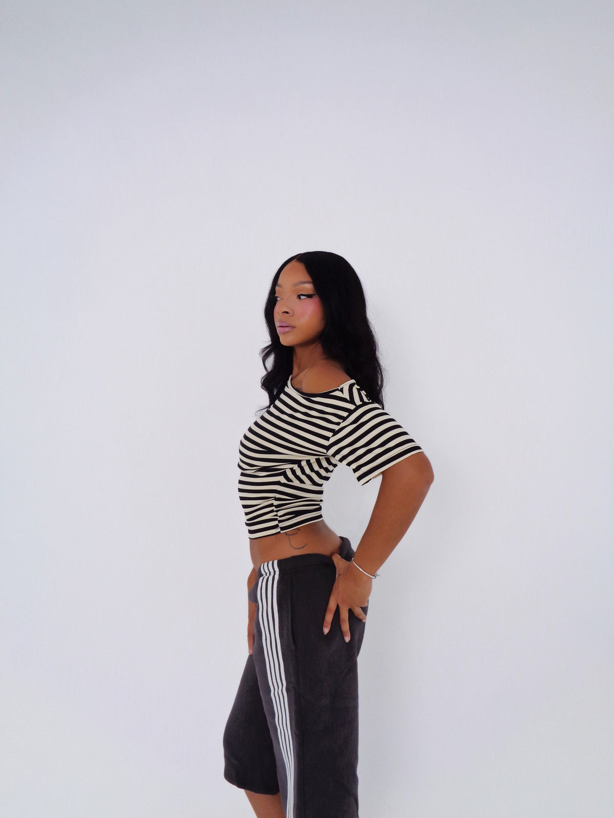 Cinched Waist Off Shoulder Top