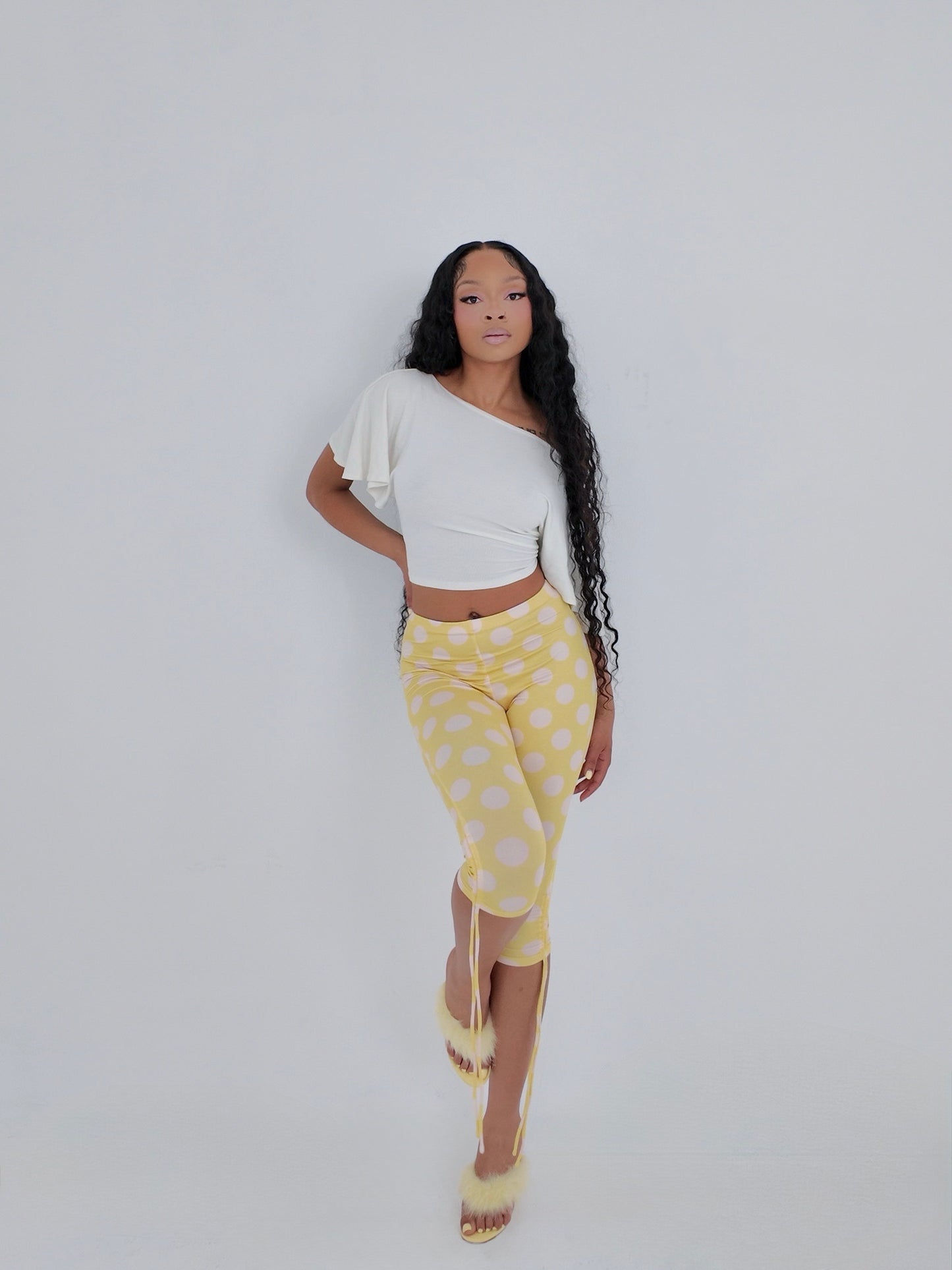 Polka Dot Scrunch Capris
