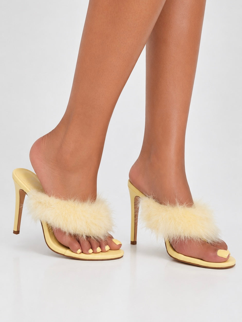 Faux Fur Flip Flop Mule