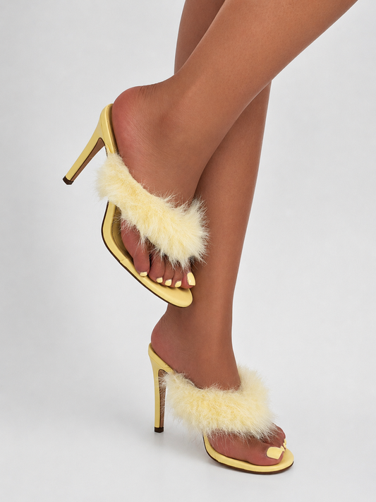 Faux Fur Flip Flop Mule